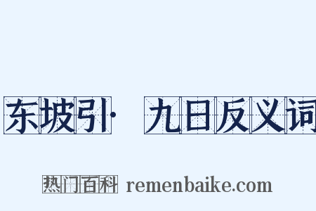 东坡引·九日反义词是什么意思的图片